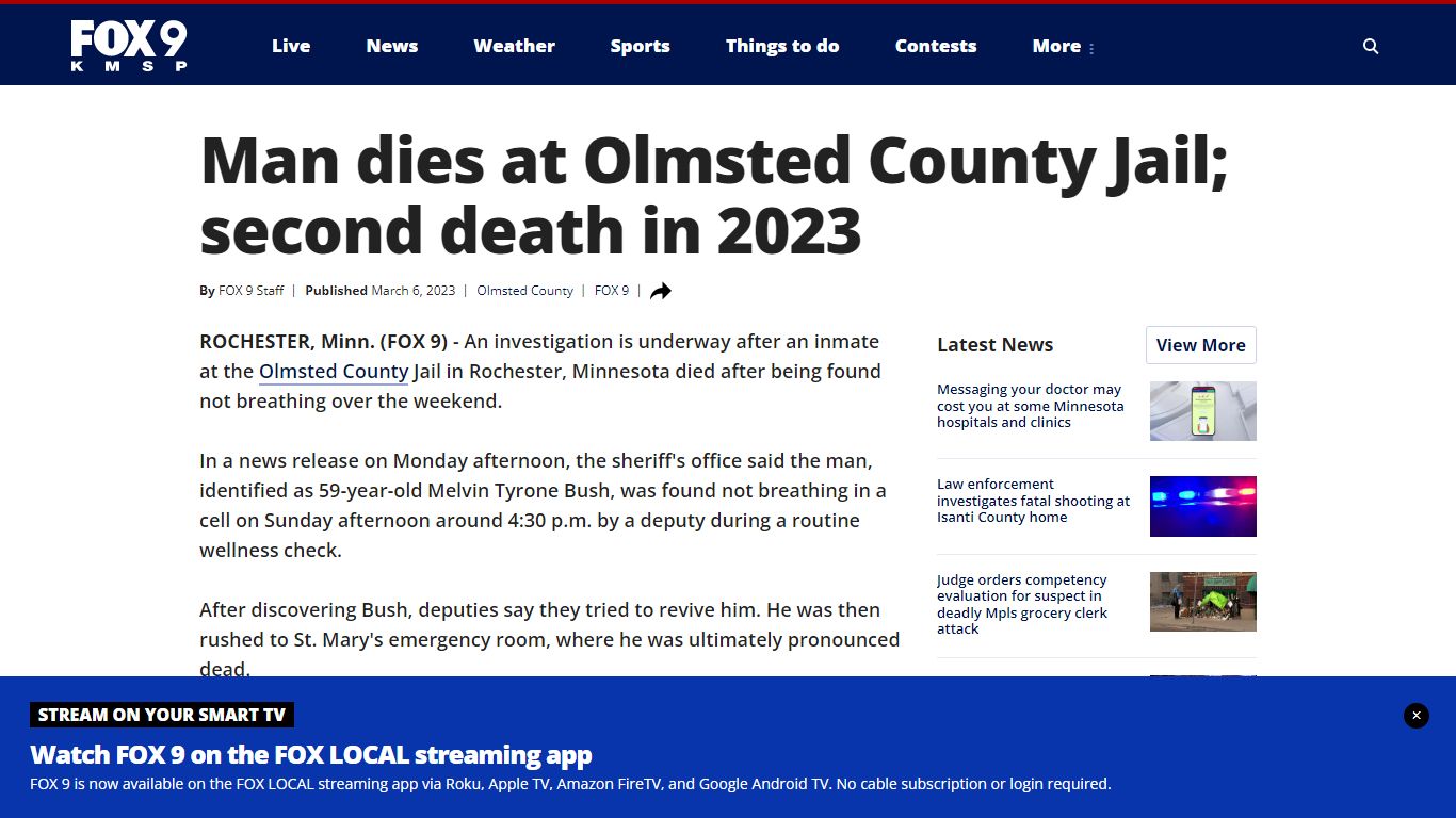 Man dies at Olmsted County Jail; second death in 2023